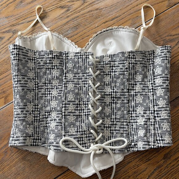 GUIZIO Genevieve Gingham Bustier/worn one time/XL - Picture 6 of 12